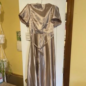 New and Beautiful Champagne Satin Wrap Dress!